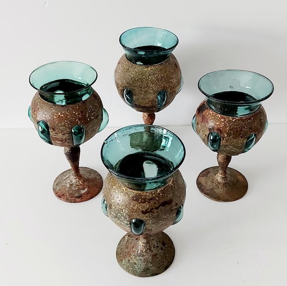 4 very rare imprisoned/caged glass wine cups - Picture 2 of 8
